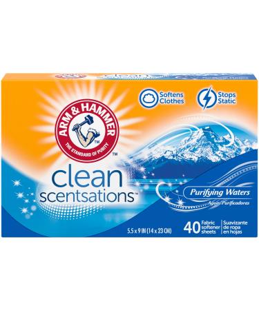 ARM & HAMMER Fabric Softener Sheets 40 sheets Purifying Waters