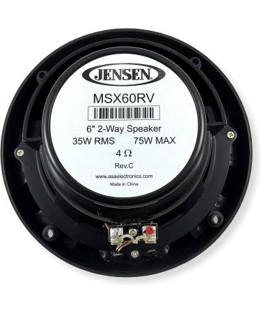 Jensen MSX60RVR 6.5 Marine Coaxial Speakers - Waterproof & UV Resistant (Pair, Graphite Gray) - Buy Online on SooperMarket.com