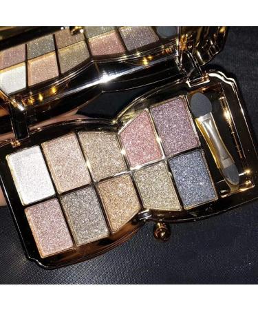 UIFCB Glitter Eyeshadow Palette - 10 Sparkling Colors | Highly Pigmented & Long Lasting Makeup Set in Gold (Type 6) - Buy Online on SooperMarket.com