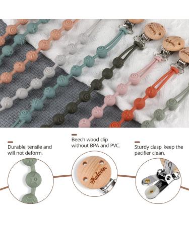 Silicone Pacifier Clip Holder 2-Pack for Baby Boys and Girls - Sage/Ether - Buy Online on SooperMarket.com