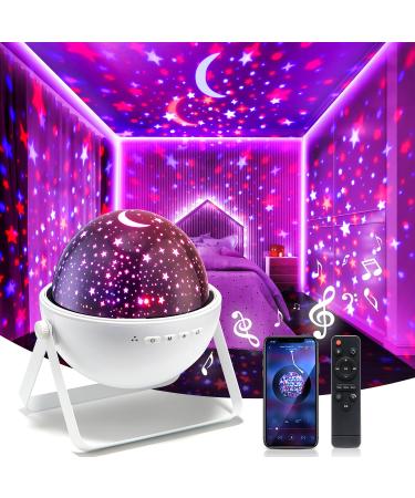 Star Night Light Projector 48 Light Modes Night Light Kids with Timer Bluetooth Sensory Lights Room Light Projector Baby Night Light Projector for Bedroom Christmas Gifts for Baby Girl Boy Blue Planet
