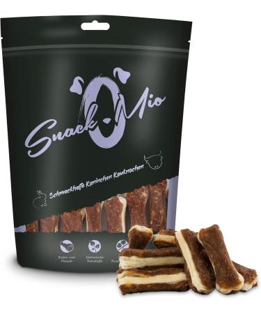 SnackOMio Premium Rabbit Chew Bones for Dogs - Tasty 120g Snack | International Shipping Available - Buy Online on SooperMarket.com