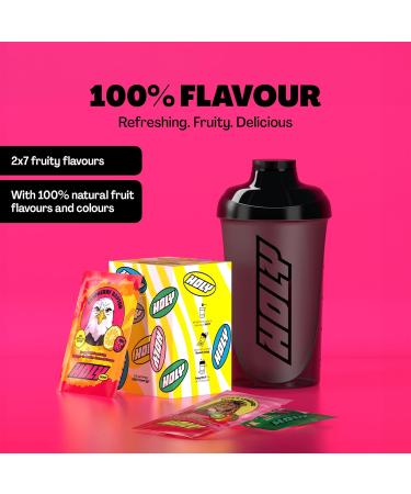 Holy Energy Gaming Booster Starter Set 7 Fruity Varieties Includes Shaker 14 Tasting Box Energy - Buy Online on SooperMarket.com