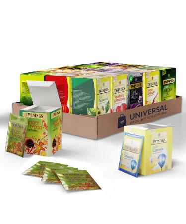 Universal Product Solutions Twinings Custom Enveloped Flavoured Tea Bags Pack | Pick 5 Choices and Receive 10 of Each | 50 Pack Green
