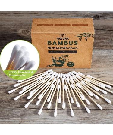 Bamboo Cotton Swabs - Biodegradable & Sustainable Ear Cleaner Sticks (400pcs) | Eco-Friendly Ear Hygiene - Buy Online on SooperMarket.com