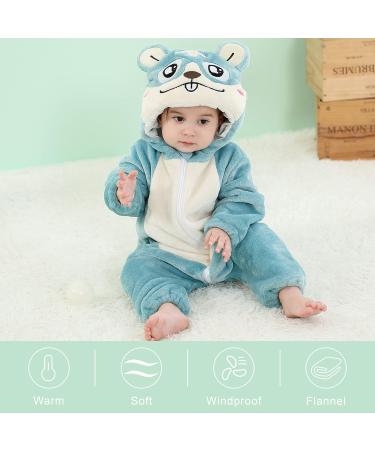COOKY.D Baby Hooded Rompers | Winter Flannel Jumpsuit Pajamas | 3-6 Months Hamster Design - Buy Online on SooperMarket.com