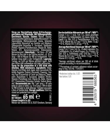 Buy ESN Ultra Vitamin Syrup - 4 x 65ml Sour Cherry | 24 Litres of Nutrient-Rich Beverage | International Shipping Available - Buy Online on SooperMarket.com