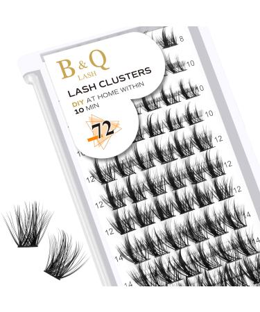 Cluster lashes 72 Clusters B&Q Lash Clusters D Curl Individual Cluster Lashes Natural Eyelash Clusters DIY Lash Extensions Soft Fluffy Cluster Eyelash Extensions (UK-FD-B43-D-8-16MIX) D-8-16 MIX B 43