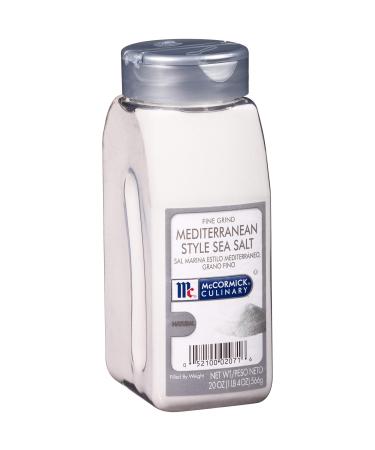 McCormick Culinary Fine Grind Mediterranean Style Sea Salt, 20 oz - One 20 Ounce Container of Mediterranean Sea Salt for Cooking, Perfect in Rubs, Marinades and Sauces
