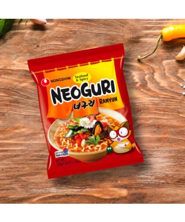 Nongshim Neoguri Seafood and Spicy Flavour 120g (Pack of 10) - Instant Korean Ramen Noodle - Buy Online on SooperMarket.com