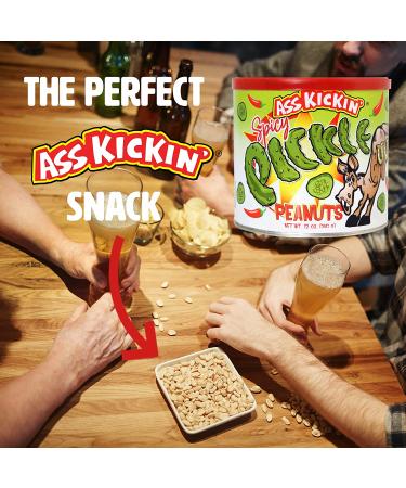 KICKIN Spicy Pickle Hot Peanuts - 12oz | Ultimate Gourmet Gift | Spicy & Delicious - Try if you dare! - Buy Online on SooperMarket.com