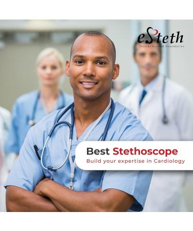 eSteth Cardiology Stethoscope - Ultra Sensitive Single Head - Extra Ear Tips & 30" Flexible Tubing - Navy Blue | Professional Medical Equipment - Buy Online on SooperMarket.com