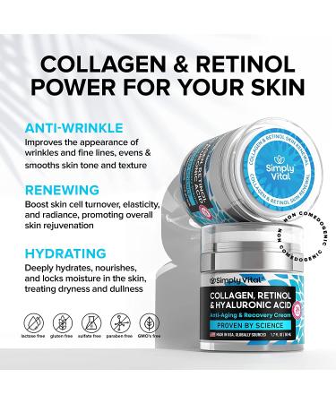 Anti Aging Collagen Face & Neck Cream - Natural USA Made Anti Wrinkle Moisturizer - Day & Night Lifting Formula - 1.7oz - Buy Online on SooperMarket.com