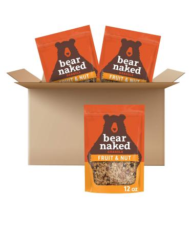 Granola Bear Naked, Fruit and Nut, Vegetarian Breakfast Cereal, Whole Grain Snack, 12 Ounce Bag (3 Bags) (Pack of 3)