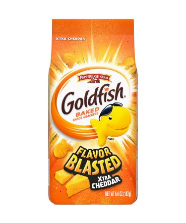 Goldfish Flavor Blasted Xtra Cheddar Crackers, Snack Crackers, 6.6 oz bag