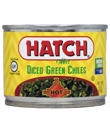 Hatch Hot Diced Green Chiles 4oz 12 pack