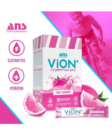 ViON+ Hydration Mix Pink Lemonade - Sugar-Free Electrolyte Powder with 8 Essential Vitamins - 20 On-the-Go Stick Packs for Hydration Energy & Recovery - Natural Flavors & No Artificial Colors or Dyes - Buy Online on SooperMarket.com