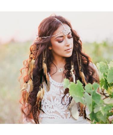 12 Pcs Boho Feather Hair Clip Extensions for Women - Stylish Mixed Colors - Buy Online on SooperMarket.com