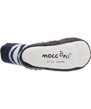 Mocc Ons Moccasin Style Slipper Socks - 6-12 Months Zebra Stripe | Comfy and Stylish Baby Footwear - Buy Online on SooperMarket.com