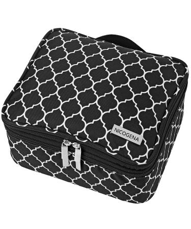 NICOGENA Double Layer Nail Polish Holder Organizer Bag & Manicure Set Case | Holds 30 Bottles | Secure Soft Storage Cube (Lantern Black) - Buy Online on SooperMarket.com