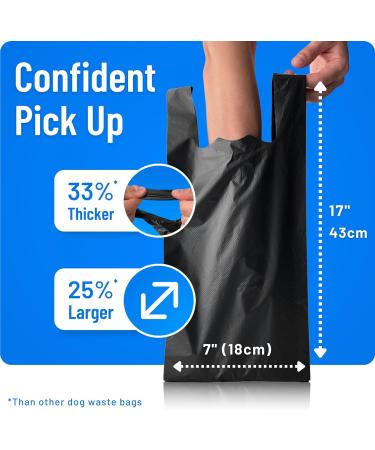 PWgoods Dog Poo Bags | 200 Pack | 33% Thicker & 25% Larger Dog Poop Bags with Tie Handles | 100% Leak Proof | Odor Free Pet Waste Disposal Bags | Discreet Opaque Black | Large Poo Bags Dogs - Buy Online on SooperMarket.com