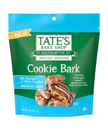 Tate's Bake Shop Cookie Bark, Chocolate Chip Cookies with Milk Chocolate with White Chocolate Drizzle, 5 oz