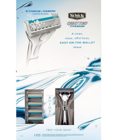 Schick Titanium Shaving Starter Gift Set for Men - Razor + 5 Refills - Buy Online on SooperMarket.com
