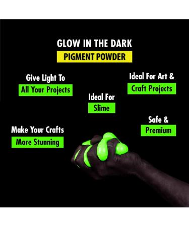 Pack of 24 Glow in the Dark Powder - Luminous Pigment for Slime, Nails & Resin - Fluorescent UV Neon Color Changing, Phosphorescent & Non-Toxic - Buy Online on SooperMarket.com