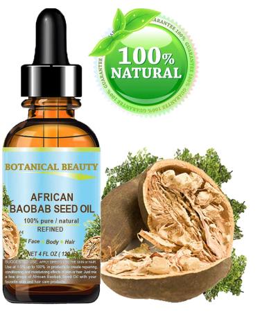 Shop 100% Pure Baobab Seed Oil - Natural Cold-Pressed Carrier Oil for Skin Hair & Nails | Rich in Vitamin C | 4 Fl oz - Buy Online on SooperMarket.com
