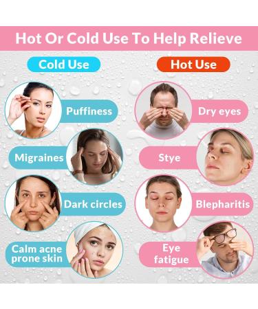 MIVORA Cooling Gel Mask for Puffy Eyes - Hot Cold Therapy for Migraine Headache, Dark Circles, Sinus Pain - Reusable - Light Blue (A-pink) - Buy Online on SooperMarket.com