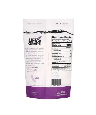 Life's Grape Vine Dried Grapes - Classic | All Natural Fruit Snacks | Seedless & Sugar Free | Kosher, Vegan, Soy & Gluten Free | 3 13oz Bags - Buy Online on SooperMarket.com