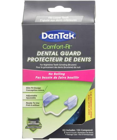 DenTek Comfort Fit Dental Guard - 2 Pack - Mouth Guard for Grinding Teeth Comfort-Fit Dental Guard