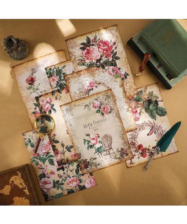 French Decoupage Paper Garden Floral Vintage Design - 16 Sheets, Rose Imprint, Crafts & Scrapbooking Decor - 8.27 x 11.22 Inch - Buy Online on SooperMarket.com