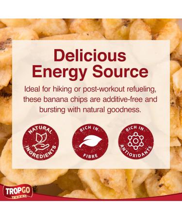 Tropgo Banana Chips 110g - Dried Fruit in Resealable and Recyclable Tub - Quick Energy Boost & Wholesome Trail Mix - Ready-to-Eat Dehydrated Fruit Snacks for Kids and Adults - Buy Online on SooperMarket.com