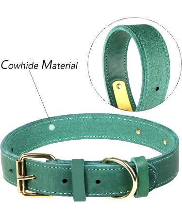 Tagme Personalized Leather Dog Collar - Engraved Name & Phone Number | Adjustable Green Collar for Small Medium & Large Dogs (33-39cm) - 1 Pack - Buy Online on SooperMarket.com