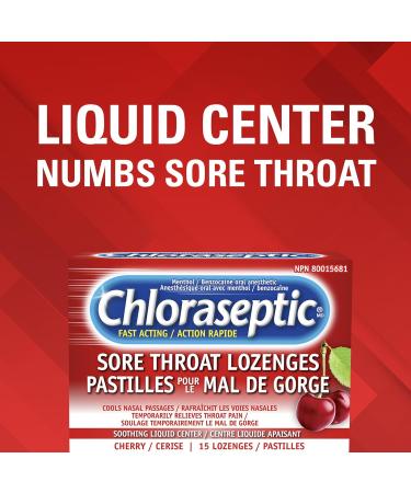 Chloraseptic Fast Acting Sore Throat Lozenges with Soothing Liquid Centre Cherry Flavour 15 Lozenges - Buy Online on SooperMarket.com