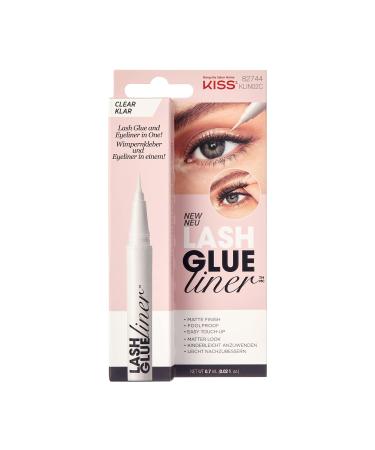 KISS Clear Lash GLUEliner, Felt-Tip Eyelash Adhesive, Clear Matte Finish, Foolproof Application, Easy Touch-Up, 0.02 Oz. 0.02 Fl Oz (Pack of 1) Clear Liner