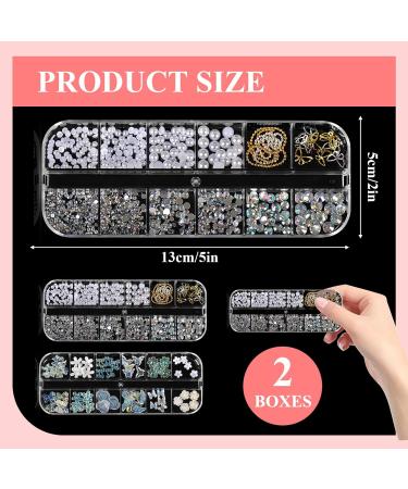 Bedazzled Butterfly Nail Charms Set - 24 Styles of Pearls, Crystals, and Gold Gems for Christmas Nail Art - DIY Nail Technician Accessories - Buy Online on SooperMarket.com