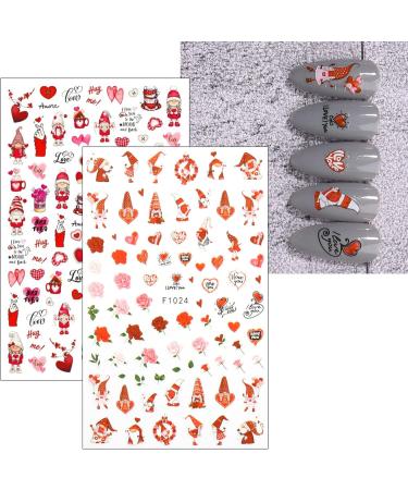 JMEOWIO 10 Sheets Valentines Day Heart Nail Art Stickers Decals Self-Adhesive Rose Love Nail Supplies Nail Art Design Decoration Accessories - Buy Online on SooperMarket.com