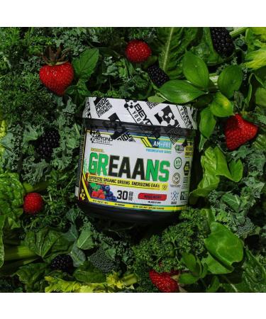Beyond Yourself - GrEAAns Superfood Greens and EAA Blend | 4000mg Organic Superfood 2625mg Vegan EAAs | Sugar-Free Zero Calories No Synthetic Additives | Optimizes Health Performance and Recovery | Mixed Berry - Buy Online on SooperMarket.com