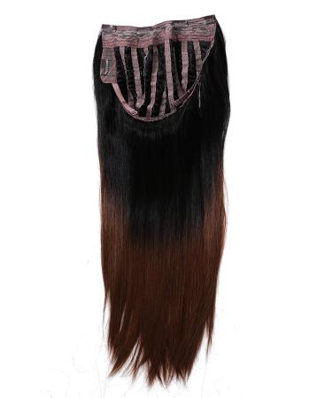 Buy WIG ME UP BR18709-1T30 Half Wig Clip-In Hairpiece | Long Straight Ombre Black Copper Brown Hair Extensions - International Shipping Available - Buy Online on SooperMarket.com