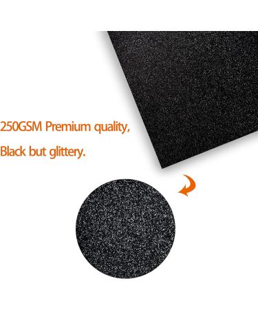 Glitter Cardstock - 15 Sheets 12x12 for Cricut DIY Projects - Easy to Cut Black Sparkle Paper - 250 GSM - Buy Online on SooperMarket.com