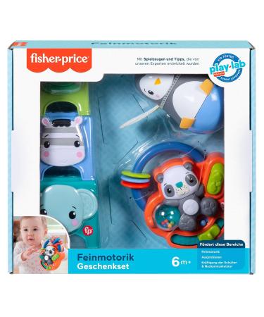 Fisher-Price HFJ93 Fine Motor Skills Gift Set | 3 Activity Toys for Babies 6 Months+ | International Shipping Available - Buy Online on SooperMarket.com