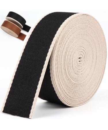 PECMER Black Striped Webbing Heavy Duty Nylon Webbing 1.5 inch Webbing Belt Nylon Strap Purse Webbing Straps Ribbon-38mm wb07
