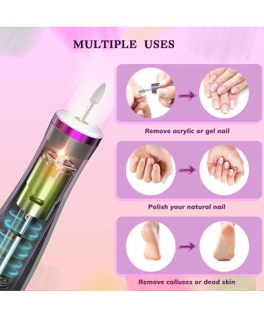 Zoccee 11-in-1 Electric Nail Cutter with LED Light - Gel & Acrylic Nail Manicure Set 22000 RPM Gray - International Shipping Available - Buy Online on SooperMarket.com