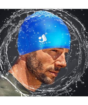 Unisex Silicone Bathing Cap with Ear Protection - 2PC Waterproof Swimming Caps for All Hair Types with Earplugs & Nose Clamp - Elastic Black & White Swim Caps for Adults & Kids - Buy Online on SooperMarket.com