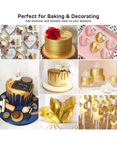 Nomeca Edible Luster Dust 8g Food Grade Gold Cake Dust - Metallic Shimmer Christmas Coloring Powder for Decorating Baking Fondant Gumpaste Chocolate Candy Drinks Cookies - Buy Online on SooperMarket.com