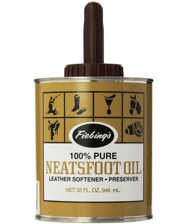 Fiebing's Pure Neatsfoot Oil 32 oz | Leather Softener | Comes with Applicator