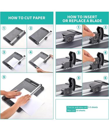 Rotary Paper Trimmer  3-in-1 Paper Cutter  12 Inch Cutting Length  with Straight Cut/Perforating Cut/Wavy Cut  Enclosed Blades for Safe Use  Ideal for Paper Craft Projects - Buy Online on SooperMarket.com