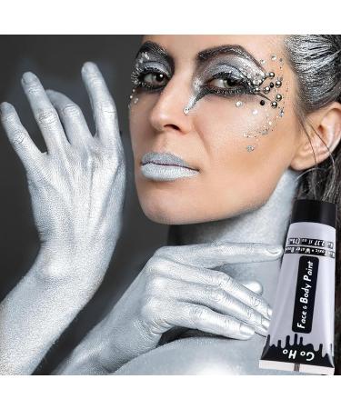 Go Ho Pearl Silver Face Body Paint 2.37 oz - Water Based Cream for SFX Cosplay & Halloween Makeup - Buy Online on SooperMarket.com